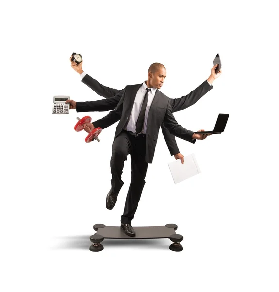 Multitasking businessman — Stock Photo, Image