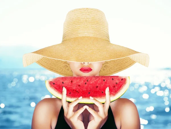 Sommerzeit und Wassermelone — Stockfoto