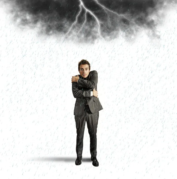 Businessman got into the storm — Stock Photo, Image