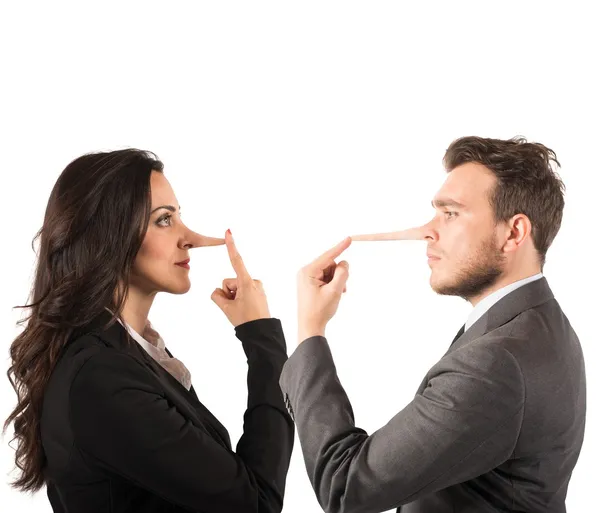 Couple with long nose — Stock Photo, Image