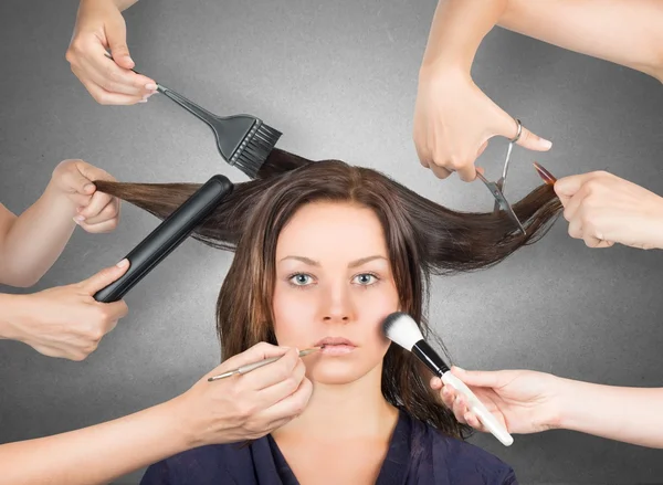 Model ready for make-up — Stock Photo, Image