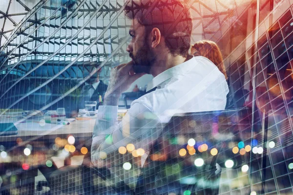 Team of business people who work together in office — Stock Photo, Image