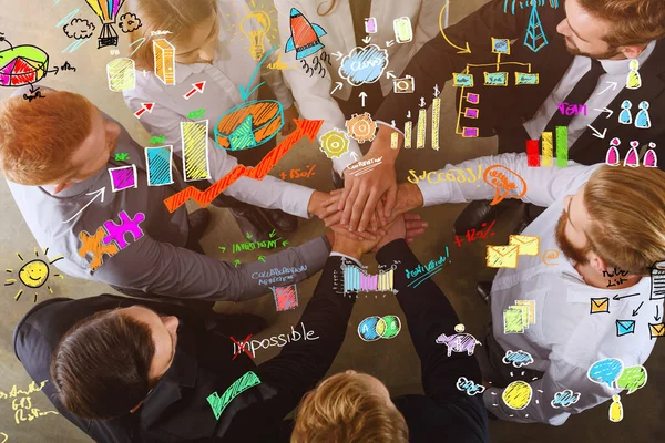 Geschäftsleute vereinbaren gemeinsam neue Projekte als Teamwork und Partner — Stockfoto
