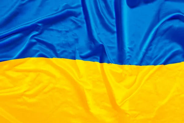 Bandeira da bandeira do país Ucrânia com movimento de onda — Fotografia de Stock