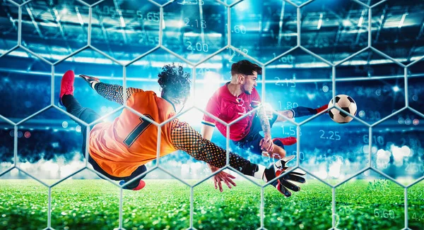 Online bet and analytics and statistics for soccer match — ストック写真