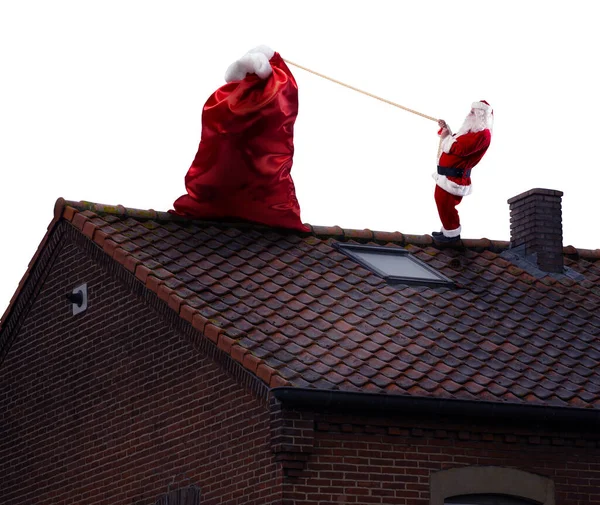 Papai Noel Pronto Para Entregar Presentes Para Natal — Fotografia de Stock