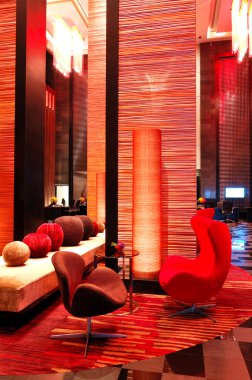 Modern lobi iç gece aydınlatma, pattaya, Tayland