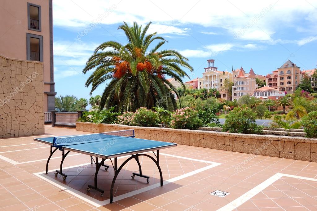 Ping-pong table at luxury hotel, Tenerife island, Spain