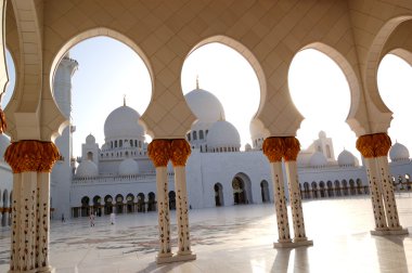 Sheikh zayed Ulu Camii sırasında günbatımı, abu dhabi, Birleşik Arap Emirlikleri