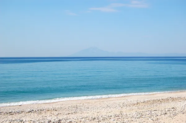 Beach at the luxury hotel, Thassos island, Greece — Stock Photo, Image