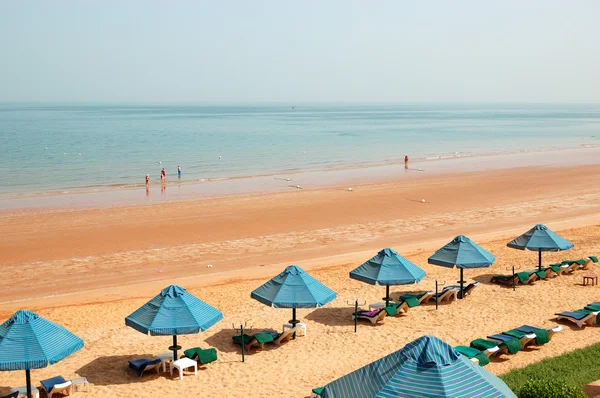 Stranden til luksushotellet, Ras Al Khaimah, UAE – stockfoto