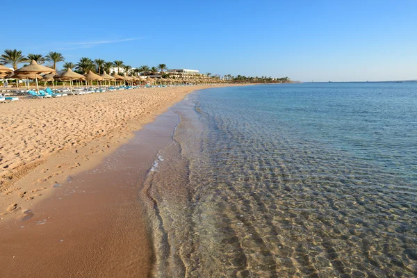 Pláž v luxusním hotelu, Sharm el Sheikh, Egypt — Stock fotografie