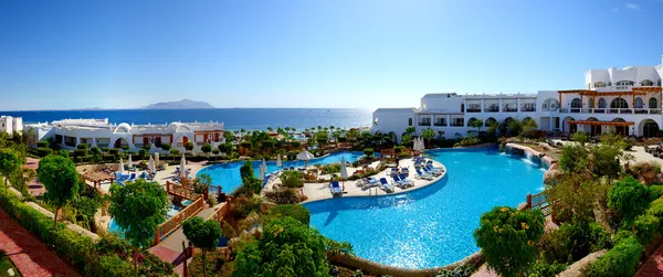 Panorama de la playa en el hotel de lujo, Sharm el Sheikh, Egipto — Foto de Stock