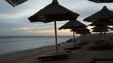 timelaps, sunrice ve kumsalda lüks otel, hurghada, Mısır