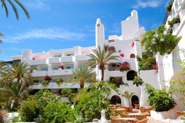 Açık restoranda lüks otel, adanın tenerife, İspanya