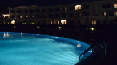 gece aydınlatma, sharm el sheikh, Mısır'daki lüks otel yüzme havuzunda
