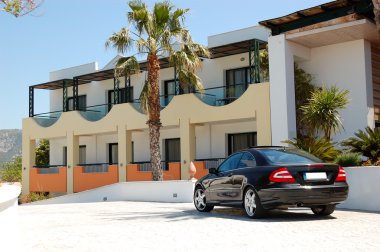 araba park modern lüks otel, thassos Island, Yunanistan