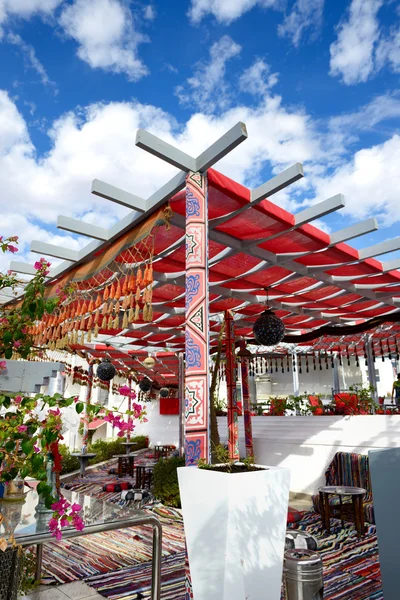 Rekreationområde för shisha rökare på populära Hotell, sharm el sh — Stockfoto