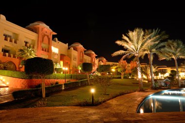 gece aydınlatma, hurghad lüks Hotel Yüzme Havuzu