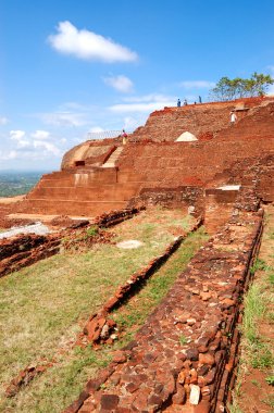Sigiriya (Aslan'ın rock) görünümünden bir antik kaya kaledir