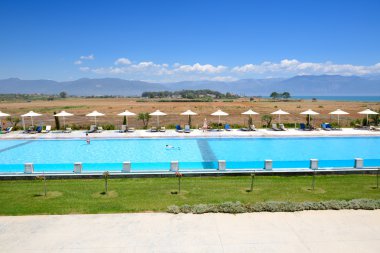 Yüzme Havuzu, modern lüks otel, peloponnes, Yunanistan