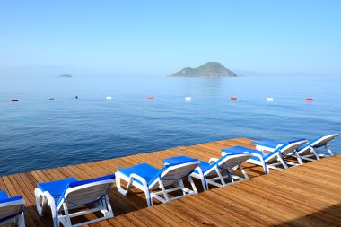 Kumsalda Akdeniz Türk resort, bodrum, Türkiye