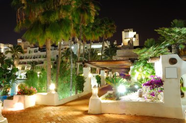 gece aydınlatma lüks otel, ada tenerife, İspanya