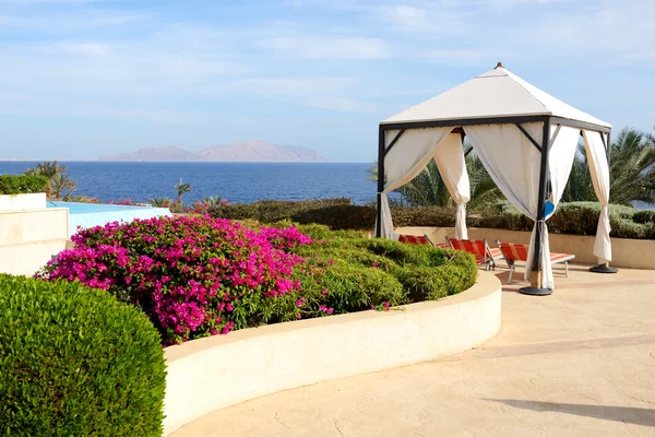 The sea view hut at luxury hotel, Sharm el Sheikh, Egypt — Stock Photo, Image