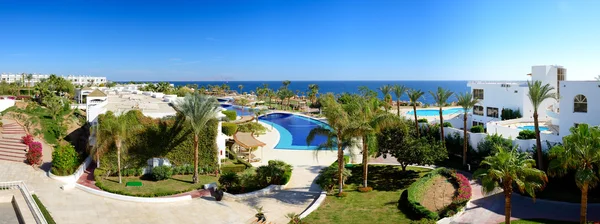 Panorama della spiaggia in hotel di lusso, Sharm el Sheikh, Egitto — Foto Stock