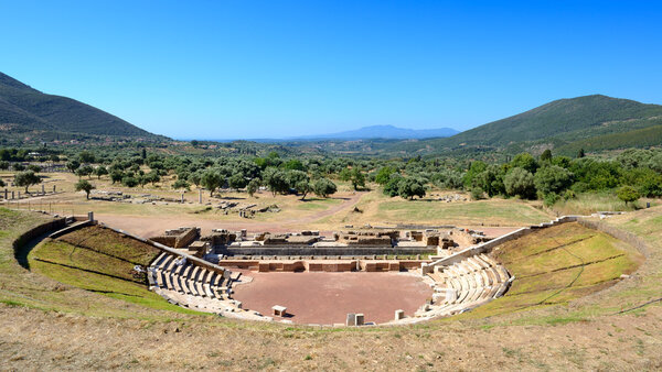 Руины в древнем Мессинии, Пелопоннес, Греция
