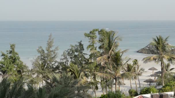 Stranden och turkos vatten av den lyxiga hotell, ajman, Förenade Arabemiraten — Stockvideo