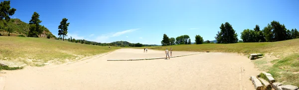 Das panorama des antiken olympia stadions, peloponnes, griechenland — Stockfoto