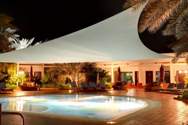 gece aydınlatma, ajman lüks Hotel Yüzme Havuzu,