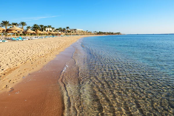 Praia no hotel de luxo, Sharm el Sheikh, Egito — Fotografia de Stock