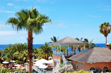 açık hava restoranında lüks otel, adanın tenerife, İspanya