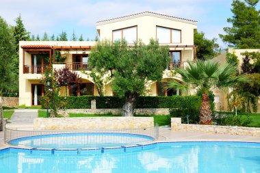 havuz villa, lüks otel, Halkidikya, Yunanistan yakınında