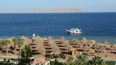 lüks hotel, sharm el sheikh, Mısır, beach yakınındaki motor yat