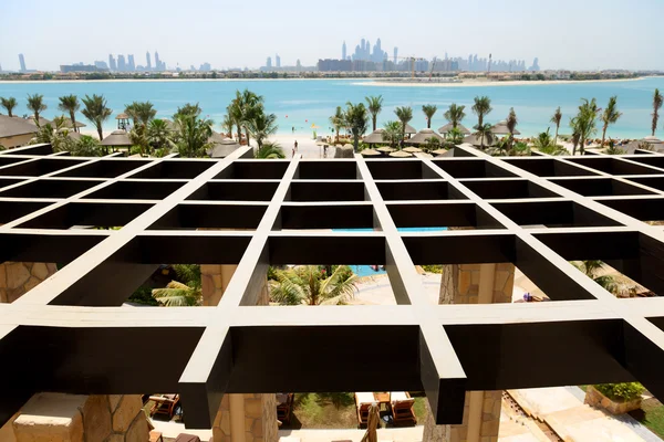 The view on Jumeirah Palm man-made island from luxury hotel, Dub — Stock Photo, Image