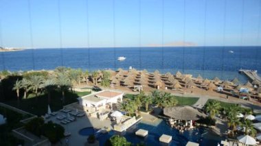 lüks hotel, sharm el sheikh, Mısır (Asansör görünümünden plaj yakınında Yüzme Havuzu)