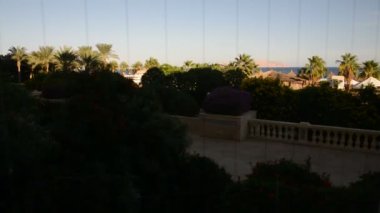 lüks hotel, sharm el sheikh, Mısır (Asansör görünümünden plaj yakınında Yüzme Havuzu)