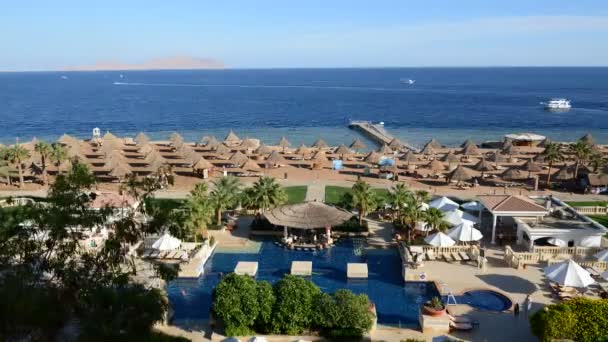 Timelaps of the beach at luxury hotel, Sharm el Sheikh, Egypt — Stock Video