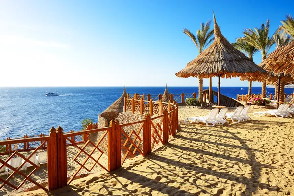 Beach at the luxury hotel, Sharm el Sheikh, Egypt Stock Image