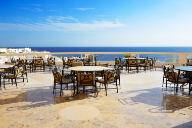 deniz görünümü açık hava teras restoranın lüks otel, ezânî