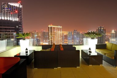 gece aydınlatma, gökdelen dubai şehir görünümü du