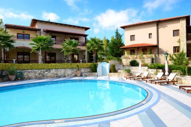 havuz villa, lüks otel, Halkidikya, Yunanistan yakınında