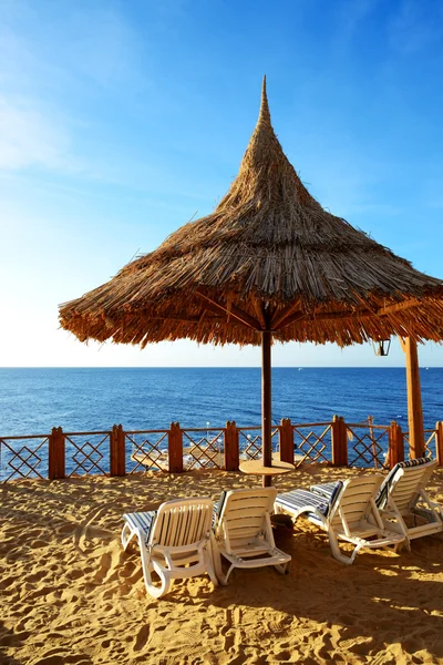 Beach at the luxury hotel, Sharm el Sheikh, Egypt — Stock Photo, Image