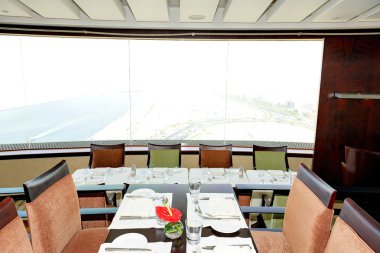 dubai CIT manzaralı lüks otelin restoran iç