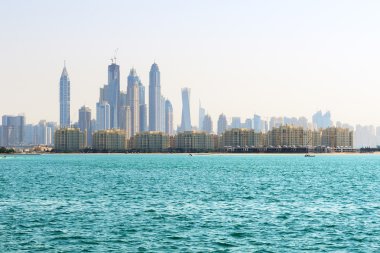 palm jumeirah dubai city, Birleşik Arap Emirlikleri yapımı adada görünümünden