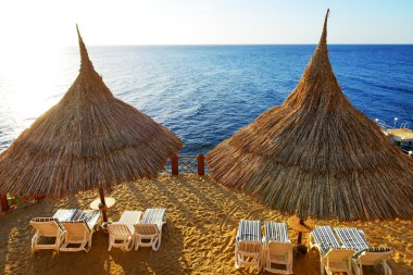 Beach at the luxury hotel, Sharm el Sheikh, Egypt clipart