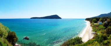 Panorama of the beach, Thassos island, Greece clipart